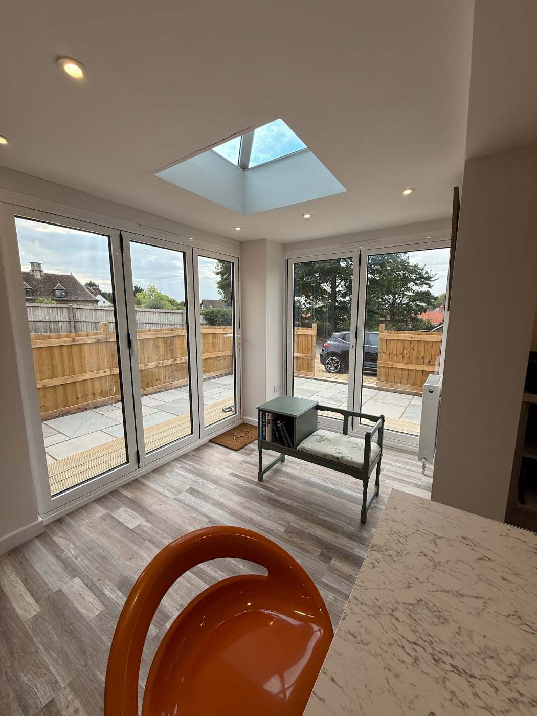 Garden room opening onto the patio