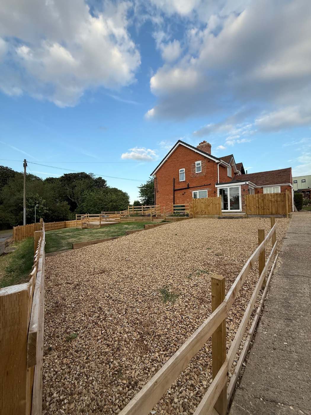 House exterior with gravel driveway